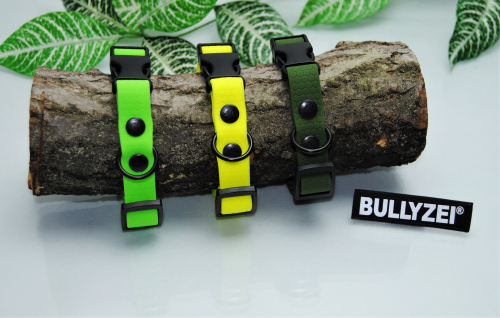 Bullyzei Halsband PVC 20mm Neon-Gelb verstellbar